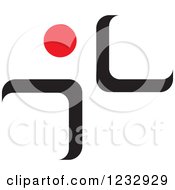 Clipart Of A Red And Black Abstract Person Logo 3 Royalty Free Vector Illustration