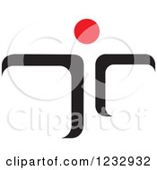 Clipart Of A Red And Black Abstract Person Logo 2 Royalty Free Vector Illustration