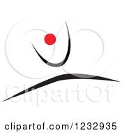Clipart Of A Red And Black Abstract Happy Person Logo 2 Royalty Free Vector Illustration