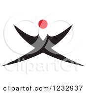 Poster, Art Print Of Red And Black Abstract Happy Person Logo