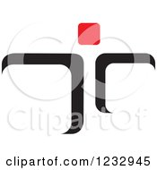 Clipart Of A Red And Black Abstract Person Logo 5 Royalty Free Vector Illustration