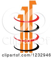 Clipart Of A Red Orange And Black Bar Graph Logo Royalty Free Vector Illustration
