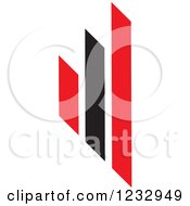 Clipart Of A Red And Black Bar Graph Logo Royalty Free Vector Illustration