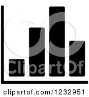 Clipart Of A Black And White Bar Graph Business Icon Royalty Free Vector Illustration
