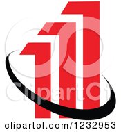 Clipart Of A Red And Black Bar Graph Logo 2 Royalty Free Vector Illustration