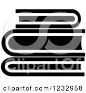 Clipart Of A Black And White Stacked Books Business Icon Royalty Free Vector Illustration