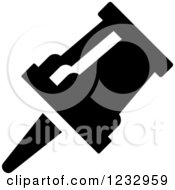Clipart Of A Black And White Pin Business Icon Royalty Free Vector Illustration