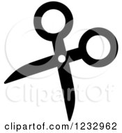 Clipart Of A Black And White Scissors Business Icon Royalty Free Vector Illustration