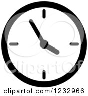 Poster, Art Print Of Black And White Wall Clock Business Icon