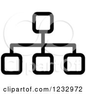 Clipart Of A Black And White Networking Business Icon Royalty Free Vector Illustration