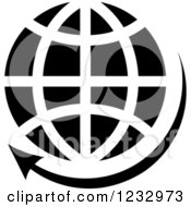 Clipart Of A Black And White Internet Globe Business Icon Royalty Free Vector Illustration