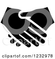 Clipart Of A Black And White Handshake Business Icon Royalty Free Vector Illustration