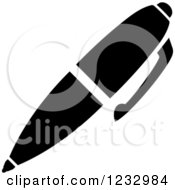 Clipart Of A Black And White Pen Business Icon Royalty Free Vector Illustration