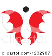 Poster, Art Print Of Red And Black Butterfly Or Angel Logo 2
