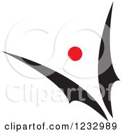 Clipart Of A Red And Black Butterfly Or Angel Logo Royalty Free Vector Illustration