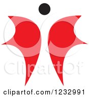 Clipart Of A Red And Black Butterfly Or Angel Logo 3 Royalty Free Vector Illustration by Vector Tradition SM
