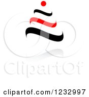 Poster, Art Print Of Red And Black Abstract Tree Logo And Reflection