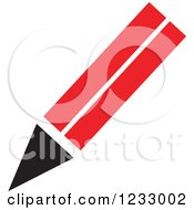 Clipart Of A Red And Black Pencil Logo Royalty Free Vector Illustration