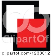 Clipart Of A Red And Black Abstract Squares Logo Royalty Free Vector Illustration