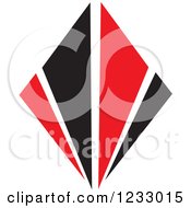 Clipart Of A Red And Black Diamond Logo 2 Royalty Free Vector Illustration
