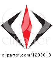 Clipart Of A Red And Black Diamond Logo Royalty Free Vector Illustration