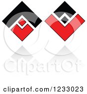 Poster, Art Print Of Red And Black Diamond Logo And Reflection 5
