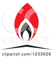 Clipart Of A Red And Black Flame Logo Royalty Free Vector Illustration