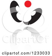 Poster, Art Print Of Red And Black Butterfly Logo And Reflection