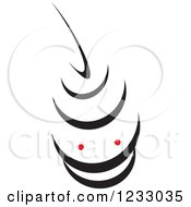 Clipart Of A Red And Black Stingray Logo Royalty Free Vector Illustration