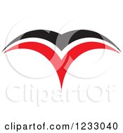 Clipart Of A Red And Black Bird Logo Royalty Free Vector Illustration