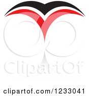 Clipart Of A Red And Black Bird Logo And Reflection Royalty Free Vector Illustration