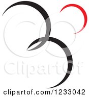 Clipart Of A Red And Black Abstract Logo 10 Royalty Free Vector Illustration