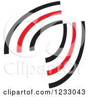 Clipart Of A Red And Black Abstract Logo 14 Royalty Free Vector Illustration