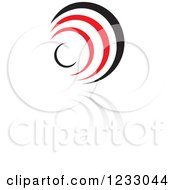 Clipart Of A Red And Black Abstract Logo And Reflection 7 Royalty Free Vector Illustration