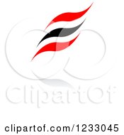 Clipart Of A Red And Black Abstract Logo And Reflection 4 Royalty Free Vector Illustration