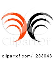 Clipart Of A Black And Orange Abstract Logo Royalty Free Vector Illustration