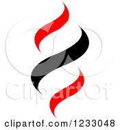 Clipart Of A Red And Black Abstract Logo Royalty Free Vector Illustration