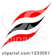 Clipart Of A Red And Black Abstract Logo 4 Royalty Free Vector Illustration