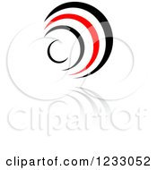 Clipart Of A Red And Black Abstract Logo And Reflection 5 Royalty Free Vector Illustration