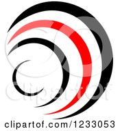 Clipart Of A Red And Black Abstract Logo 5 Royalty Free Vector Illustration