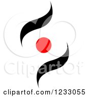 Clipart Of A Red And Black Abstract Logo 3 Royalty Free Vector Illustration