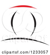 Clipart Of A Red And Black Abstract Logo 31 Royalty Free Vector Illustration