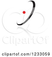 Clipart Of A Red And Black Abstract Logo And Reflection 9 Royalty Free Vector Illustration