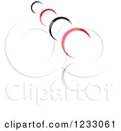 Clipart Of A Red And Black Abstract Logo And Reflection 11 Royalty Free Vector Illustration