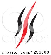 Clipart Of A Red And Black Abstract Logo 2 Royalty Free Vector Illustration