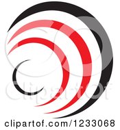 Clipart Of A Red And Black Abstract Logo 7 Royalty Free Vector Illustration