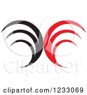Clipart Of A Red And Black Abstract Logo 6 Royalty Free Vector Illustration