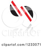 Clipart Of A Red And Black Abstract Logo And Reflection 8 Royalty Free Vector Illustration
