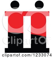 Clipart Of A Red And Black Abstract Logo 18 Royalty Free Vector Illustration