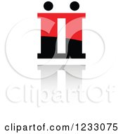 Clipart Of A Red And Black Abstract Logo And Reflection 18 Royalty Free Vector Illustration